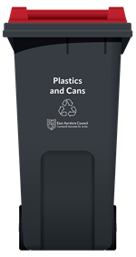 Bin with red lid