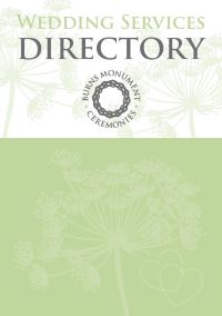Civil wedding services directory front cover with white flowers