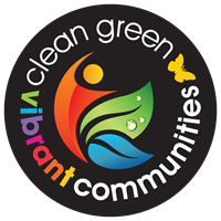 Clean Green Vib Coms logo black circle