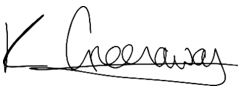 Signature of Keir Greenaway, GMB Scotland