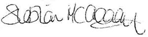 Signature of Siobhan McCready, Unite the Union