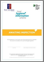 Food Hygiene Information Scheme Awaiting Inspection Certificate example