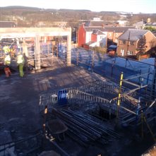 Scaffolding at Galston site
