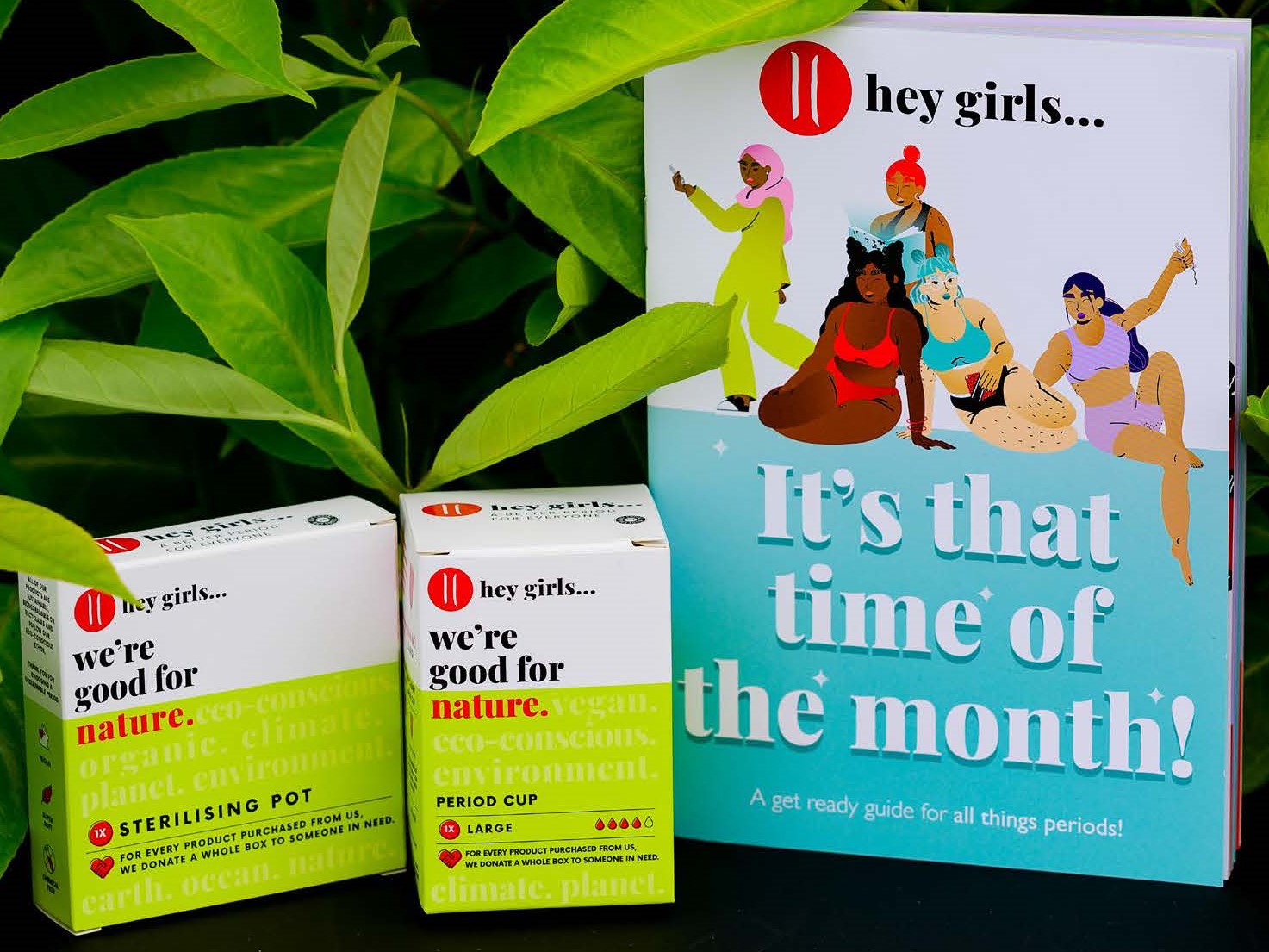 packaging for 'hey girls' period cup