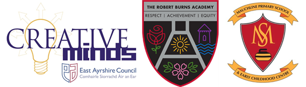 Creative Minds Team, Robert Burns Academy & Mauchline Primary Logo