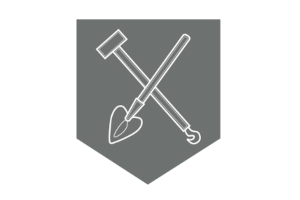 Vector graphic of heart-shovel-tools