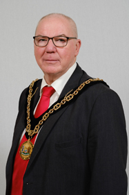 Depute Provost John McGhee wearing the Chain of Office