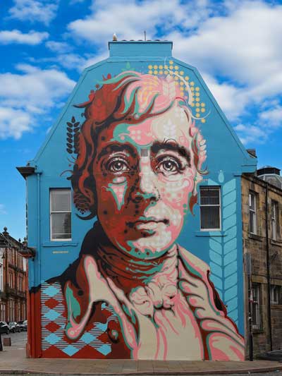 Mural of Robert Burns, Scotland's National Poet